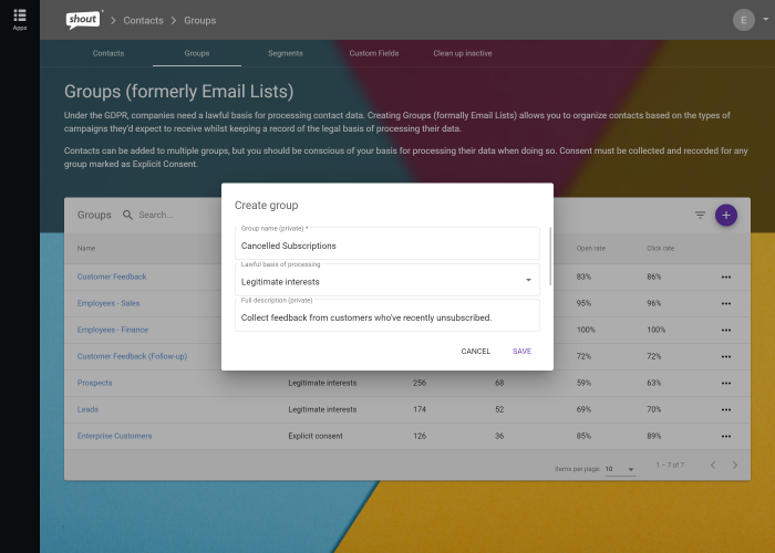 Shout CRM - Manage contacts and send targeted surveys