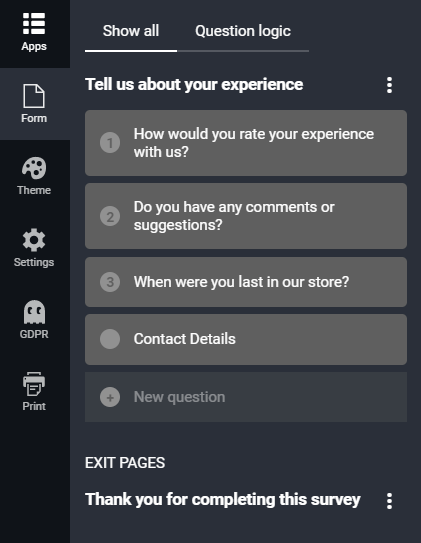 Form Tab For Making Surveys