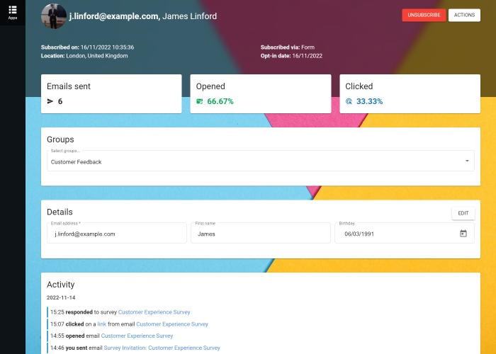 Track Individual Experiences With Contact Profiles