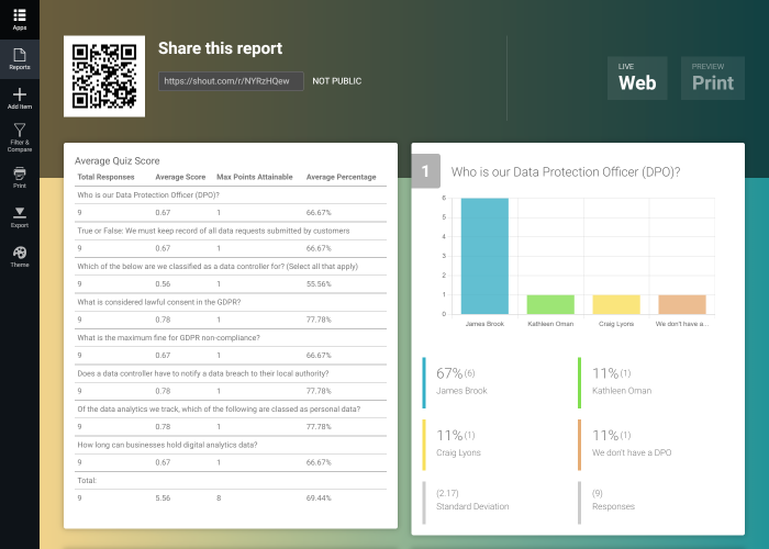 Analyze Quiz Data In Real time