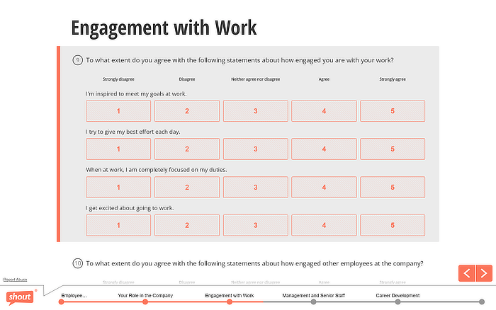 Employee Engagement Survey Created With Shout
